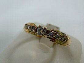 ヨンドシー 4℃ ダイヤモンドリング K18YG K18イエローゴールド 【中古】 【リング】 【送料無料】