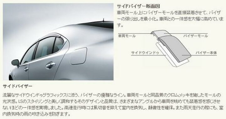 レクサス純正 サイドバイザー レクサスLS 40系後期 【レクサス純正 