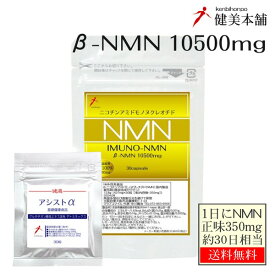 イムノ NMN 1日 350mg×30カプセル 日本製品 NMN 10500mg 含有 国内製造原料使用 β-ニコチンアミドモノヌクレオチド　※アシストアルファ プレゼント 送料無料