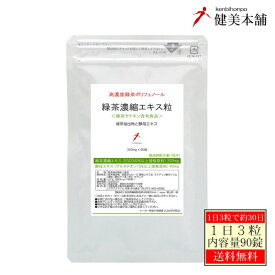 緑茶カテキンに拘った、緑茶抽出物 (ポリフェノール95％＞総カテキン70％＞EGCG40％) ＋酵母エキス配合 緑茶濃縮エキス粒 300mg×90粒 酵母由来 グルタチオン 約30～90日メール便無料