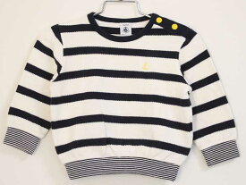 〓プチバトー/PETIT BATEAU〓81cm(18M) 長袖Tシャツ/長袖カットソー/ロンT 紺×白【中古】子供服 キッズ kids ベビー baby 男の子 女の子 春 tops 022042