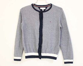 〓トミーヒルフィガー/TOMMY HILFIGER〓122cm カーディガン 紺×白 【中古】子供服 キッズ kids 女の子 春秋 tops 103042