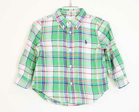 〓ラルフローレン/Ralph Lauren〓85cm 長袖シャツ 緑系 袖2way【中古】子供服 キッズ kids ベビー baby 男の子 女の子 春夏 tops 503042