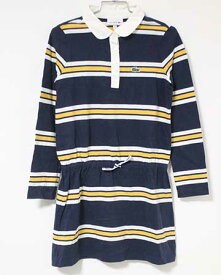 〓ラコステ/LACOSTE〓128cm ワンピース 白×紺×黄【中古】 子供服 キッズ kids 女の子 春秋冬 tops 723042