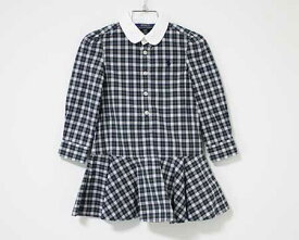 〓ラルフローレン/Ralph Lauren〓100cm ワンピ―ス 白×紺×緑 【中古】 子供服 キッズ kids 女の子 春秋 onepi 923042