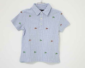 〓ラルフローレン/Ralph Lauren〓110cm 半袖ポロシャツ 水色×白【中古】子供服 キッズ kids 男の子 夏 tops 624042