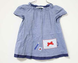 【夏物 新入荷!】〓ファミリア/familiar〓90cm 半袖ブラウス/シャツ 紺【中古】 子供服 キッズ kids ベビー baby 女の子 夏 tops 715042