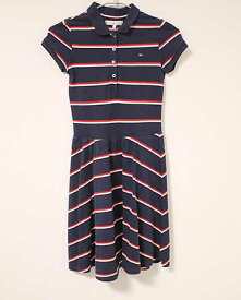 【夏物 新入荷!】〓トミーヒルフィガー/TOMMY HILFIGER〓140cm 半袖ワンピース 紺×白×赤【中古】 子供服 キッズ kids ジュニア 女の子 夏 tops 425042