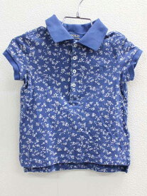 ▽ラルフローレン/Ralph Lauren▽100cm 半袖ポロシャツ 紺×白【中古】子供服 キッズ kids 女の子 夏 507032 tops