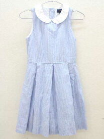 ▽ラルフローレン/Ralph Lauren▽140cm ノースリーブワンピース 白×ブルー【中古】子供服 キッズ kids ジュニア 女の子 夏 017032 onepi