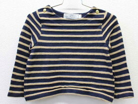 【値下げ!】▽プチバトー/PETIT BATEAU▽95cm 長袖カットソー/長袖Tシャツ/ロンT 紺×ゴールド【中古】子供服 キッズ kids 女の子 春秋 409032 tops