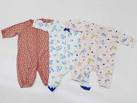 【楽天スーパーSALE!】▽プチバトー/PETIT BATEAU▽60cm 長袖ロンパース/カバーオール3点set ピンク×白＆白×青＆薄ピンク×マルチカラー【中古】【ネット限定】子供 キッズ kids ベビー baby 女の子 春 onepi 513042