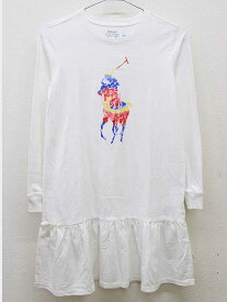 ▽ラルフローレン/Ralph Lauren▽150cm 長袖ワンピース 白 '21年製【中古】子供服 キッズ kids ジュニア 女の子 春 onepi 813042