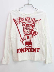 ▽ボンポワン/BONPOINT▽128cm 長袖カットソー/長袖Tシャツ/ロンT 白×赤【中古】子供服 キッズ kids 女の子 春秋 tops 104042