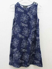 【夏物 新入荷!】▽アニエスb/アニエスベー/agnes b. ENFANT▽145cm ノースリーブワンピース 紺×白 '22年製 麻100％【中古】子供服 キッズ kids ジュニア 女の子 夏 onepi 725042