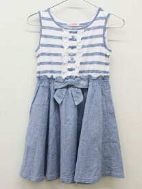 【夏物 新入荷!】▽メゾピアノ/mezzo piano▽140cm ノースリーブワンピース 白×紺系【中古】子供服 キッズ kids ジュニア 女の子 夏 onepi 725042