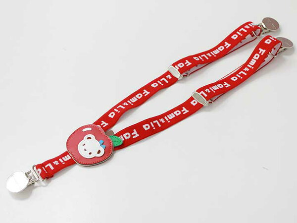 ファミリア サスペンダー キッズ 女児 赤×白【中古】▽