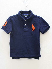 ▽ラルフローレン/Ralph Lauren▽100cm 半袖ポロシャツ 紺×オレンジ【中古】子供服 キッズ kids 男の子 夏 625032 tops