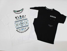 【夏物 新入荷!】◇ブルークロス/BLUE CROSS◇150cm 半袖Tシャツ/半袖カットソー2点set 黒＆白【中古】【ネット限定】子供服 キッズ kids ジュニア 男の子 夏 tops 714042