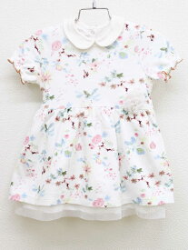 ◇プチバトー/PETIT BATEAU◇81cm 半袖ワンピース 白系 ロンパース付【中古】子供服 キッズ kids ベビー服 baby 女の子 夏 onepi 324042