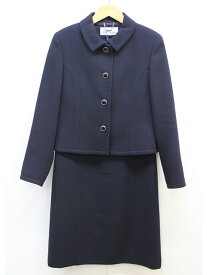 ‡courreges/クレージュ‡アンサンブルスーツ/ジャケット/長袖/半袖/ミディアム丈 ネイビー/濃紺 レディース 9AR お受験 面接 フォーマル 卒業式 入学式 説明会 見学会 学校行事式典 【中古】春夏秋冬 text 501042