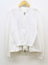 ‡MONCLER/モンクレール‡KNITTED CARDIGAN/ジップアップニット/長袖 ホワイト/白 レディース XS 【中古】春夏 402042