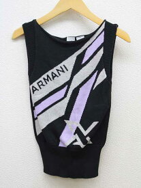 ‡ARMANI EXCHANGE/アルマーニエクスチェンジ‡ノースリーブニット/ノースリーブ ブラック/黒 レディース XS【中古】春夏 022042