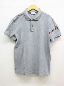 ‡MONCLER/モンクレール‡MAGLIA PORO MANICA SHORT SLEEVE PORO SHIRT/ポロシャツ/半袖 グレー メンズ L【中古】春夏 703042