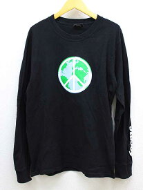 ‡STUSSY/ステューシー‡プリントカットソー/Tシャツ/長袖 ブラック/黒 メンズ S【中古】 春夏秋冬 813042