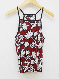 ‡TOPSHOP/トップショップ‡花柄プリーツキャミソール/ノースリーブ レッド系 レディース EUR34【中古】夏 125042