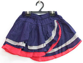 『ベベ/BeBe』90cm スカート 紺×赤×グレー【中古】子供服 キッズ kids ベビー服 baby 女の子 春夏 bottoms 405042