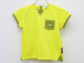 【夏物 新入荷!】〔アルマーニベビー/Armani baby〕98cm 半袖Tシャツ/半袖カットソー 黄色×黒【中古】子供服 キッズ kids 男の子 夏tops 325042