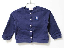 【値下げ!】《ミキハウス/mikihouse》90cm 長袖カーディガン 紺【中古】子供服 キッズ kids ベビー服 baby 女の子 春 202032 tops