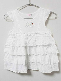 《ミキハウス/mikihouse》130cm ノースリーブ/カットソー/袖なし 白【中古】子供服 キッズ kids 女の子 夏 524032 tops