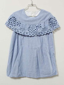 《クロエ/Chloe》115cm 半袖ワンピース ブルー×白【中古】子供服 キッズ kids 女の子 夏 035032 onepi