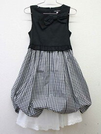 【新規値下げ!】▼ベベ/BeBe▼130cm ジャンパースカート 黒×白 フォーマル 入学式 卒園式 結婚式 七五三 冠婚葬祭 発表会 【中古】子供服 キッズ kids 女の子 fml 111042