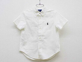 ▼ラルフローレン/Ralph Lauren▼100cm(3T) 半袖シャツ 白×黒 お受験 フォーマル お稽古 通塾 見学会 面接 通学 見学会 説明会 運動適正 運動テスト【中古】 子供服 キッズ kids 男の子 fml 621042