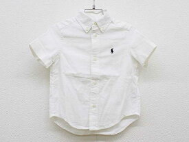 ▼ラルフローレン/Ralph Lauren▼100cm(3T) 半袖シャツ 白×黒 お受験 フォーマル お稽古 通塾 見学会 面接 通学 見学会 説明会 運動適正 運動テスト【中古】 子供服 キッズ kids 男の子 fml 621042