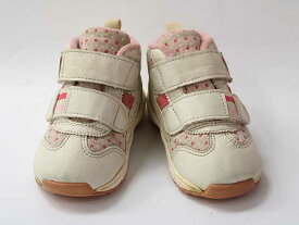 ▼アシックス/asics▼13cm スニーカー/スポーツシューズ/運動靴 オフホワイト×ピンク 【中古】子供 キッズ kids ベビー baby 女の子 春夏秋冬 shoes 402042