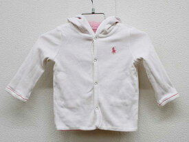 ▼ラルフローレン/Ralph Lauren▼60cm位 パーカー 白＆白×ピンク リバーシブル 【中古】子供服 キッズ kids ベビー服 baby 女の子 春秋冬 tops 512042