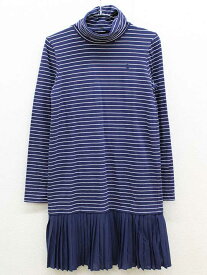 【春物 新入荷!】▼ラルフローレン/Ralph Lauren▼160cm(XL) 長袖ワンピース 紺×白 【中古】 子供服 キッズ ジュニア 女の子 春秋 onepi 813042