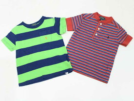 【夏物 新入荷!】▼ラルフローレン/Ralph Lauren▼100cm 半袖Tシャツ/半袖カットソー2点set 紺×緑＆赤×水色×紺 【中古】【ネット限定】 子供 キッズ kids 男の子 tops 夏 714042