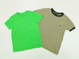 【夏物 新入荷!】▼ラルフローレン/Ralph Lauren▼120cm 半袖Tシャツ/半袖カットソー2点set 緑＆黄×紺【中古】【ネット限定】 子供 キッズ kids 男の子 夏 tops 814042