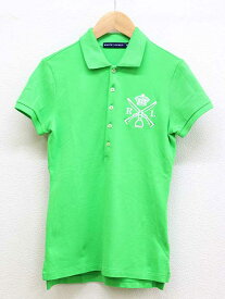 【夏物 新入荷】★POLO RALPH LAUREN/ポロラルフローレン★ロゴ刺繍ポロシャツ/ワンポイント刺繍/かわいい/おしゃれ/カジュアル/カットソー/半袖 ライトグリーン/黄緑 レディース XS【中古】夏 315042