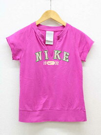 【夏物 新入荷】★NIKE/ナイキ★カットソー/カジュアル/シンプル/スポーツ/トップス/Tシャツ/半袖 ピンク レディース S【中古】夏 925042