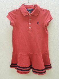 ▲ラルフローレン/Ralph Lauren▲100cm(3) 半袖ポロワンピース 赤系【中古】子供服 キッズ kids 女の子 夏 426032 onepi