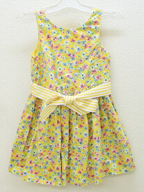 ▲ラルフローレン/Ralph Lauren▲100cm(3) ノースリーブワンピース 黄系 花柄【中古】子供服 キッズ kids 女の子 夏 426032 onepi