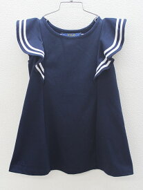 ▲ラルフローレン/Ralph Lauren▲100cm 半袖/フリル袖ワンピース 濃紺【中古】子供服 キッズ kids 女の子 夏 426032 onepi