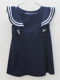 ▲ラルフローレン/Ralph Lauren▲100cm 半袖/フリル袖ワンピース 濃紺【中古】子供服 キッズ kids 女の子 夏 426032 onepi