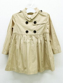 △バーバリー/BURBERRY△92cm(2Y) 長袖トレンチ風ワンピース ベージュ【中古】子供服 キッズ kids 女の子 春秋 409032 onepi